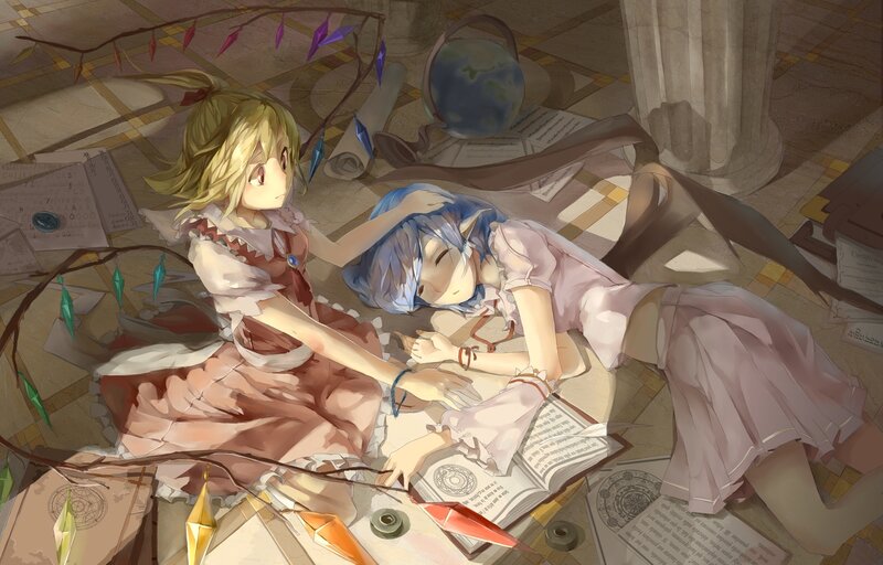Two Girls on Floor — Brown, Calm, Afternoon