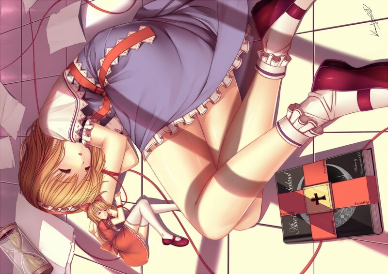 Two Girls on Floor — Purple
