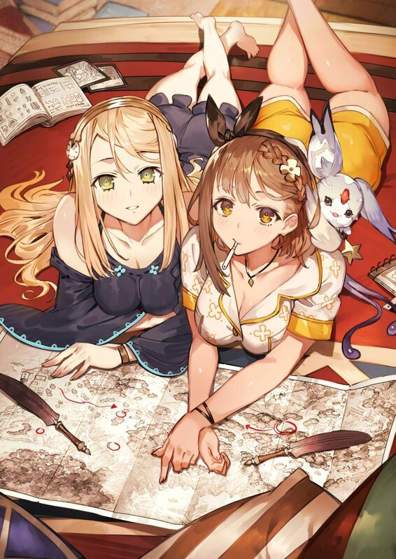 Two Girls on Map