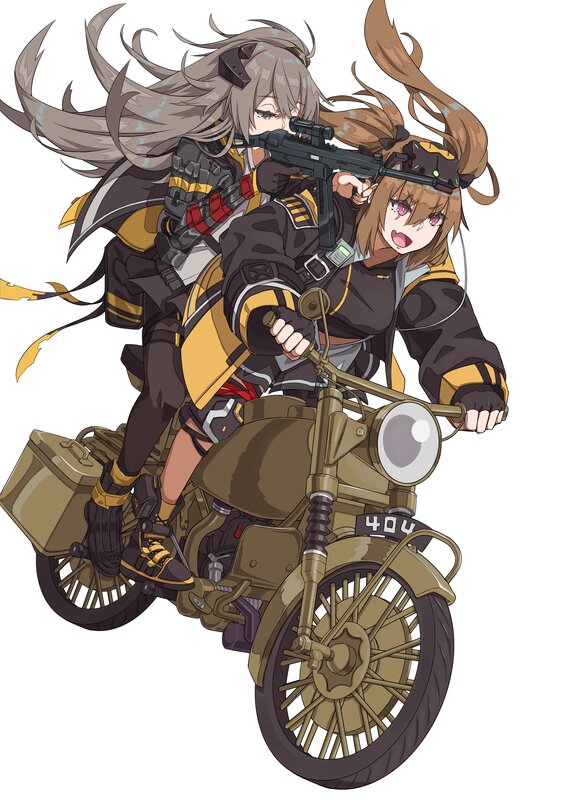 Two Girls on Motorcycle