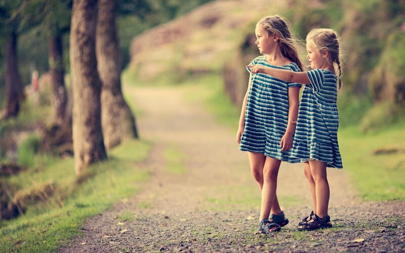 Two Girls on Path