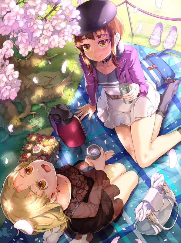 Two Girls on Picnic — Pink