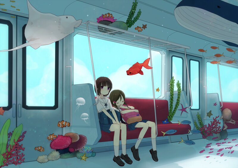 Two Girls on Subway