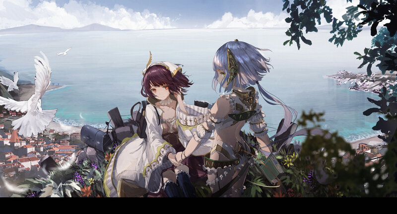 Two Girls Overlooking a Coast