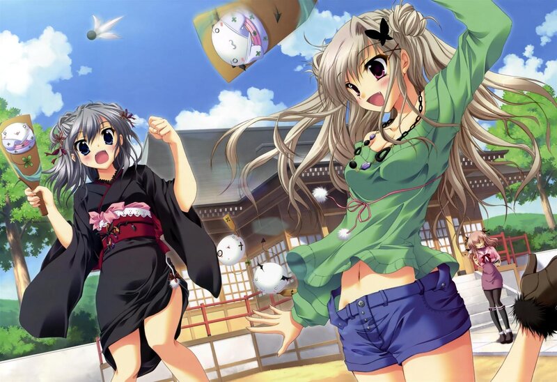 Two Girls Playing at Festival