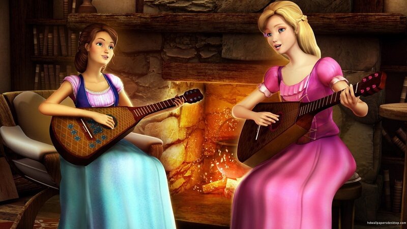 Two Girls Playing Lutes