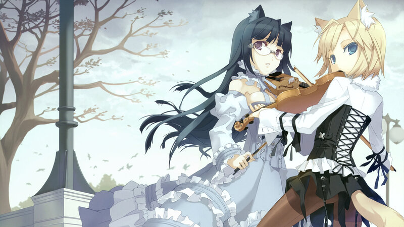 Two girls playing violin together