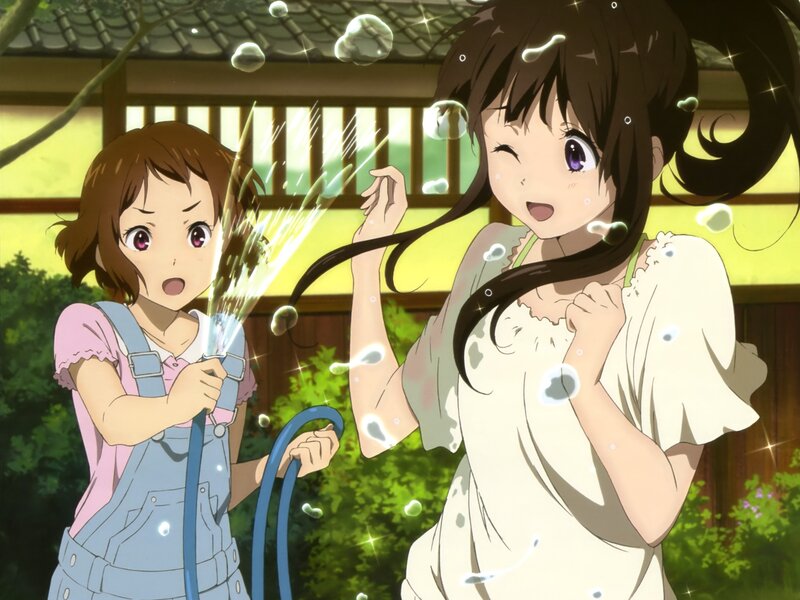 Two Girls Playing with Hose