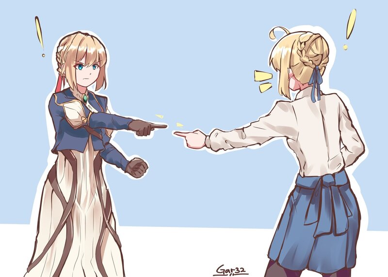 Two Girls Pointing