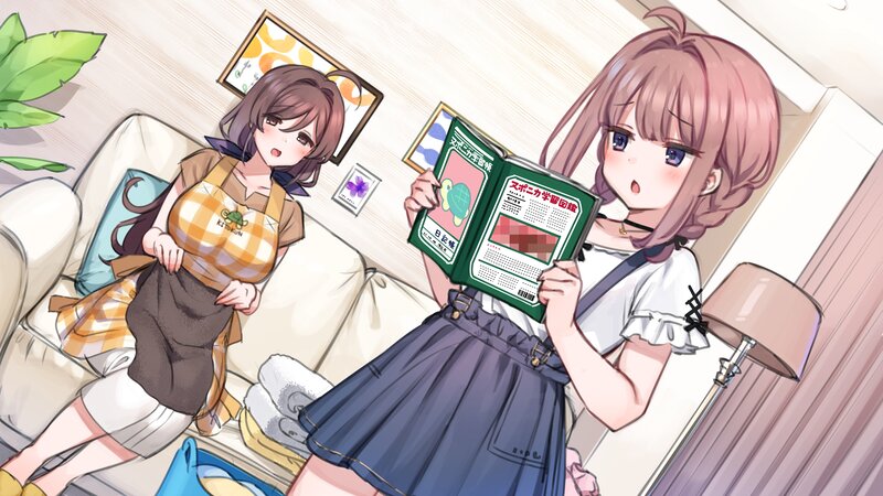 Two Girls Reading Book — Pink, Calm