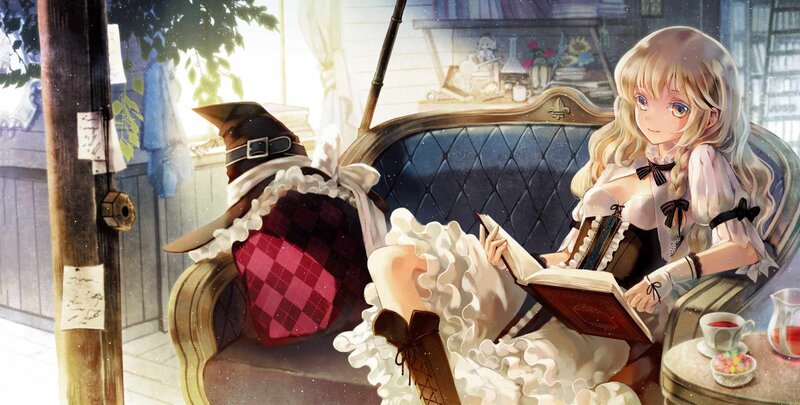 Two girls reading in a cozy room