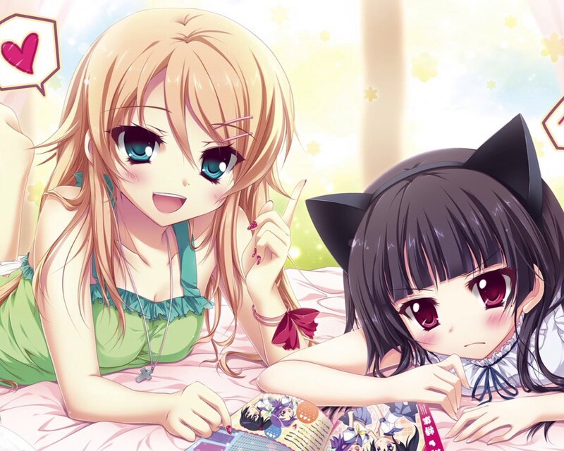 Two Girls Reading Manga