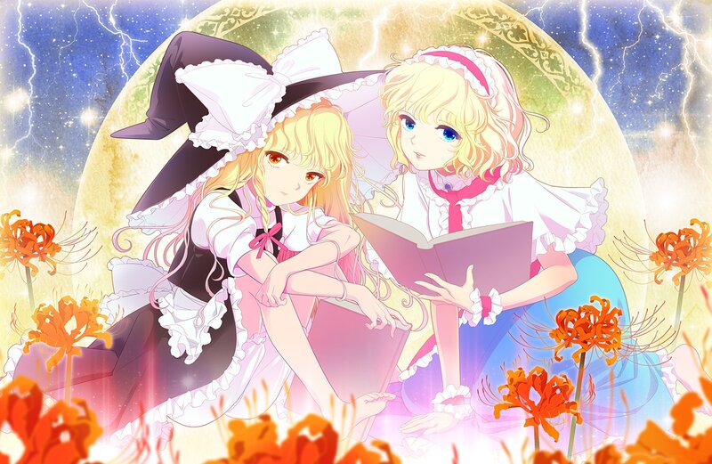 Two Girls Reading Together — Yellow