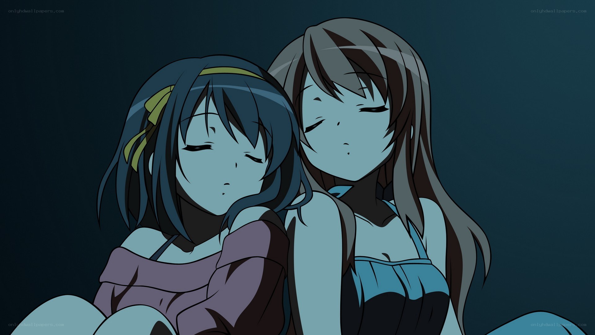 two girls resting together