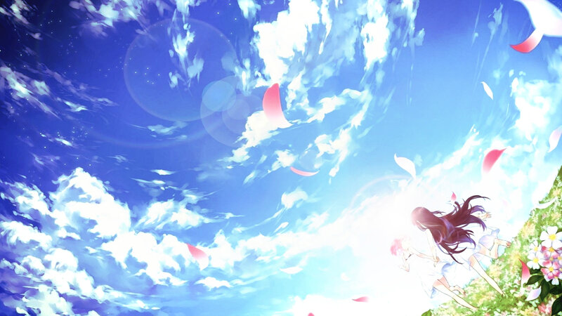 Two Girls Running — Blue, Serene, Afternoon