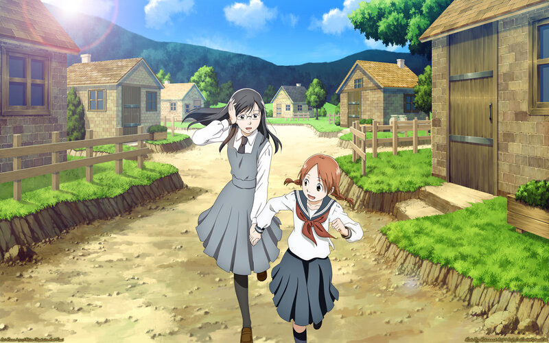 Two Girls Running — Green