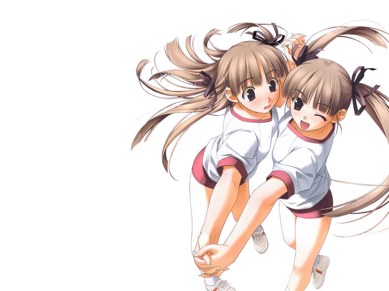 two girls running together