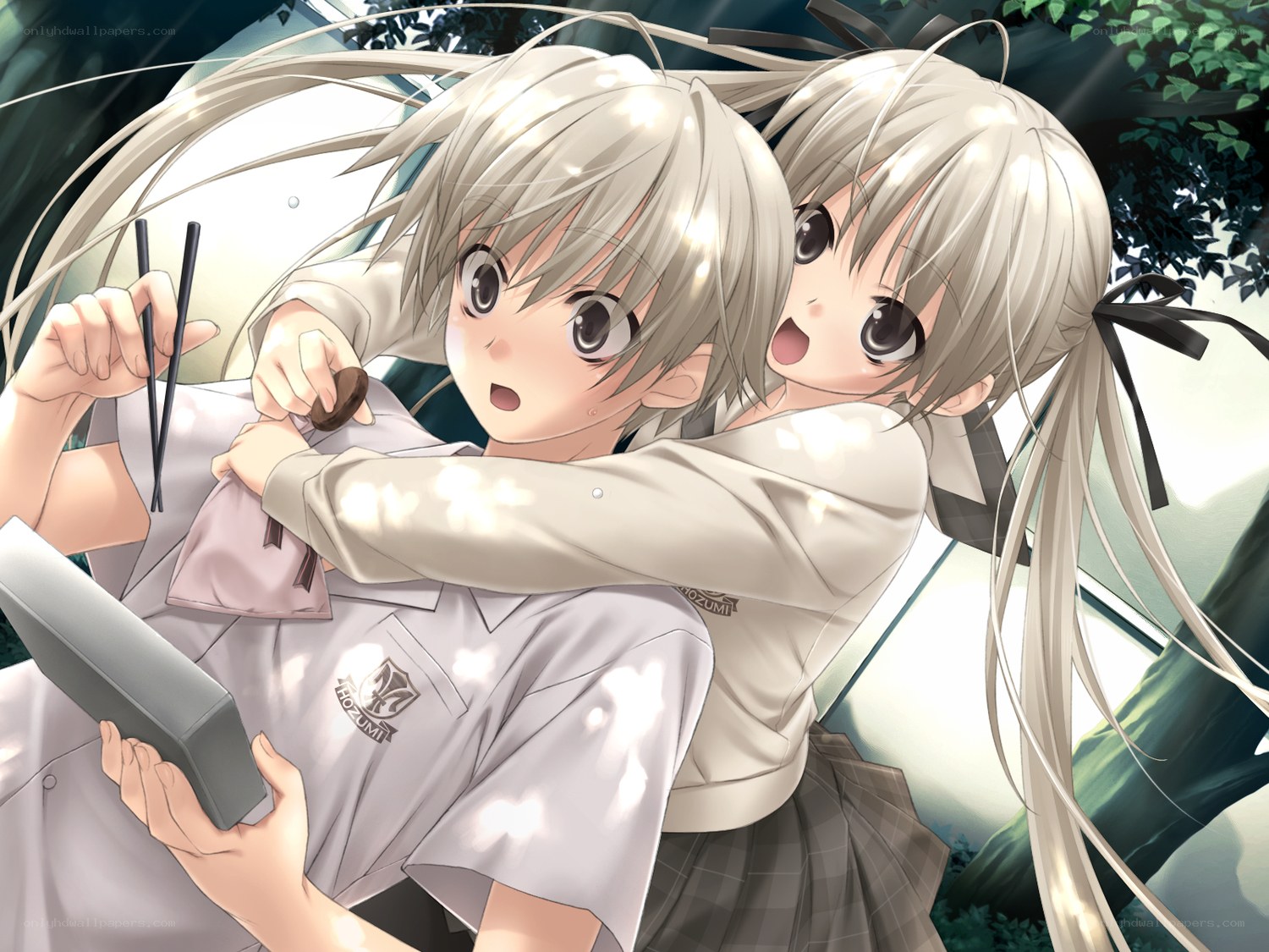 Two girls sharing a meal