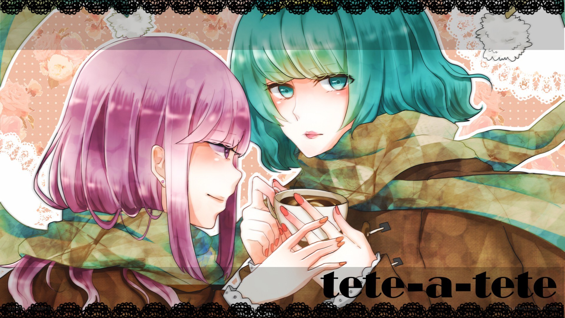 two girls sharing tea