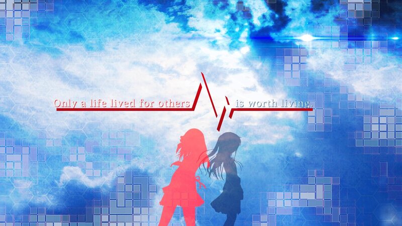 Two Girls Silhouettes — Blue