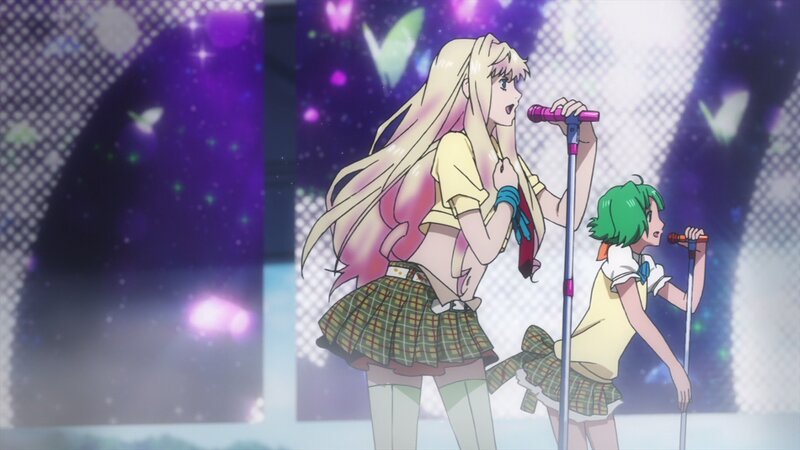 Two Girls Singing on Stage — Purple