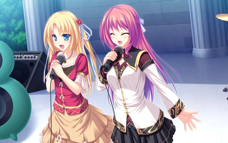 Two Girls Singing — Pink, Joyful