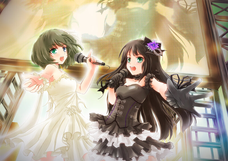 Two Girls Singing — White