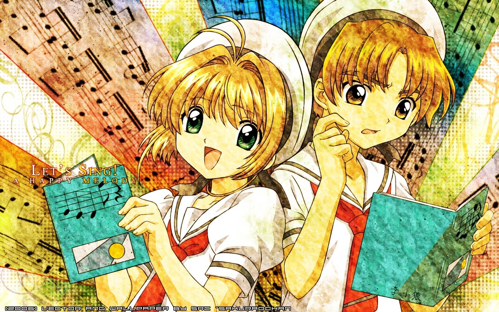 two girls singing with sheet music