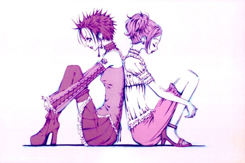 Two Girls Sitting Back to Back — Purple