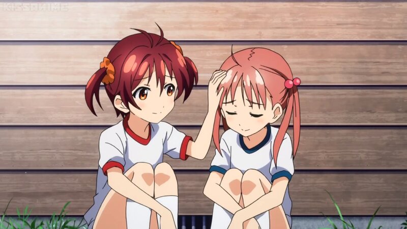 Two Girls Sitting — Brown