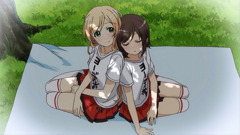 Two Girls Sitting — Green