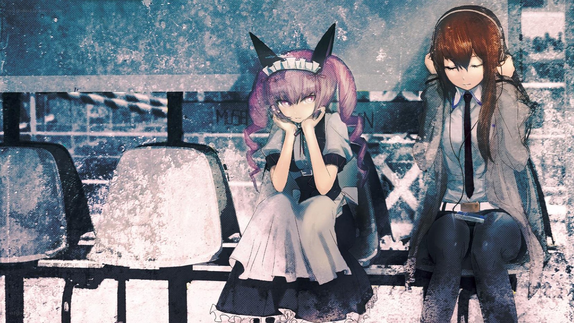 Two girls sitting on a bench