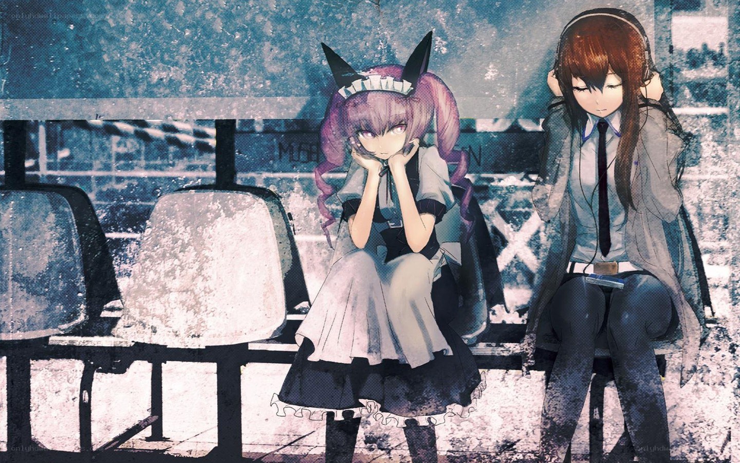 Two girls sitting on a bench