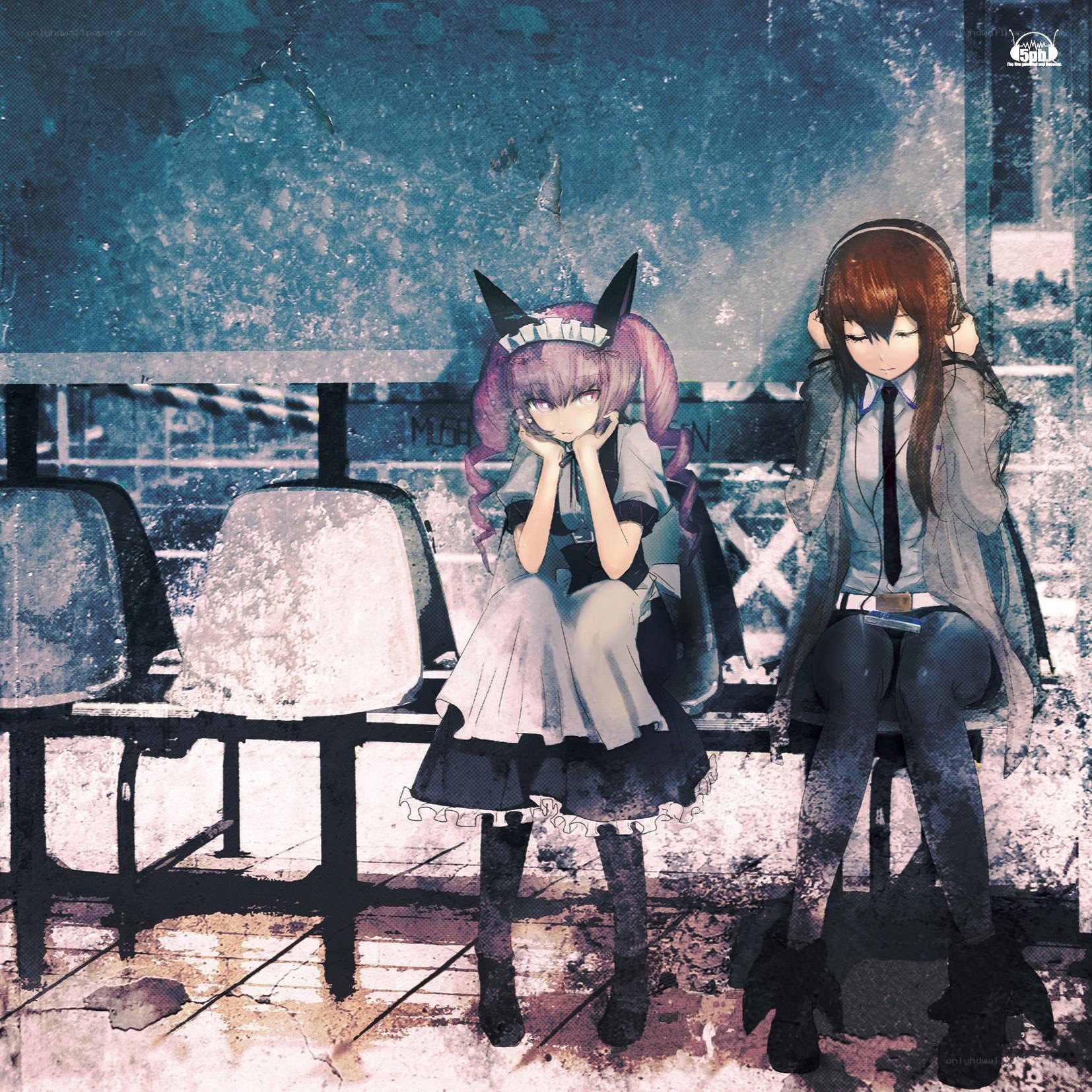 Two girls sitting on a bench