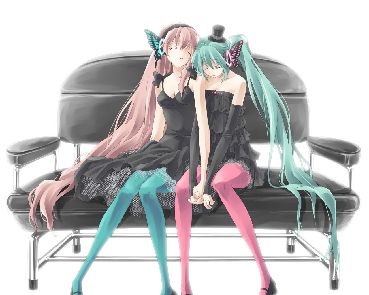 Two girls sitting on a couch