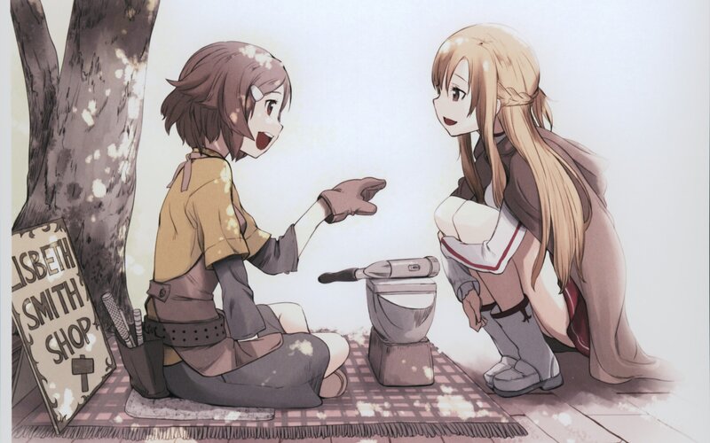 Two Girls Sitting on Ground