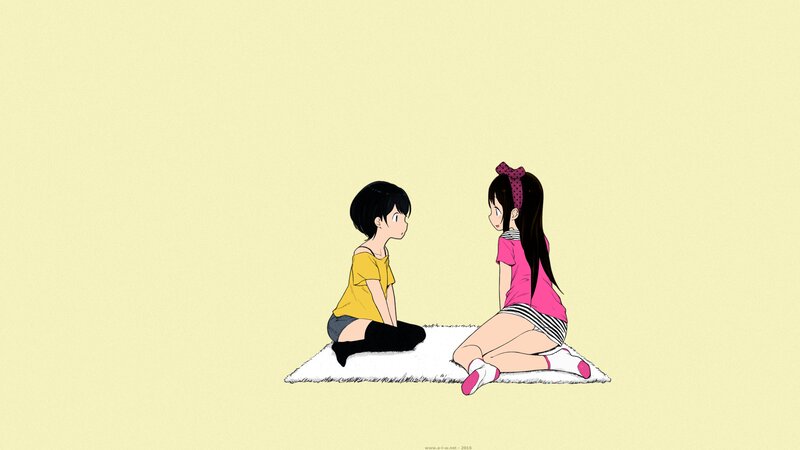 Two Girls Sitting on Rug