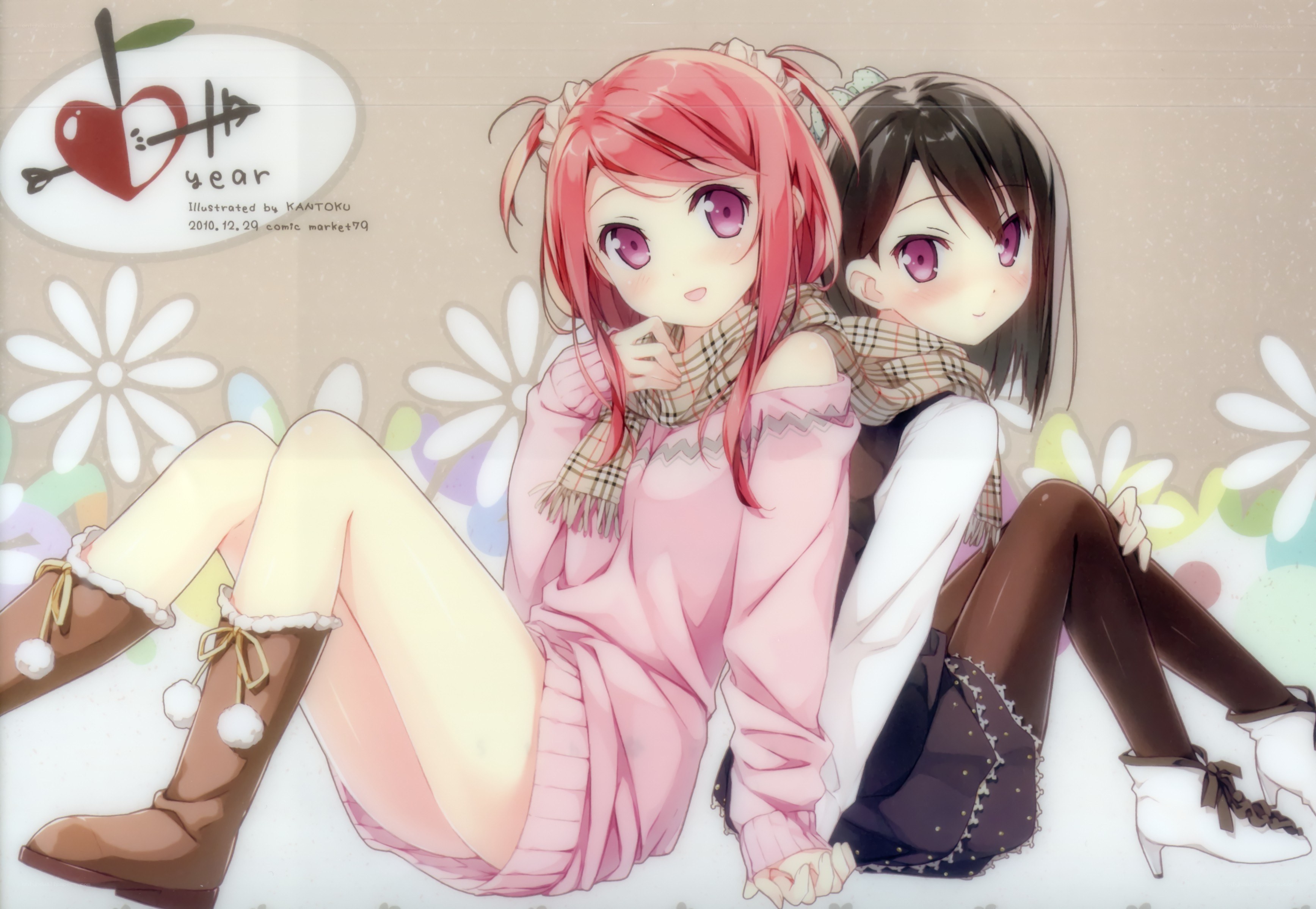 Two girls sitting together