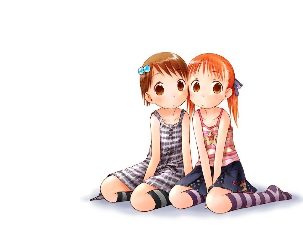 two girls sitting together