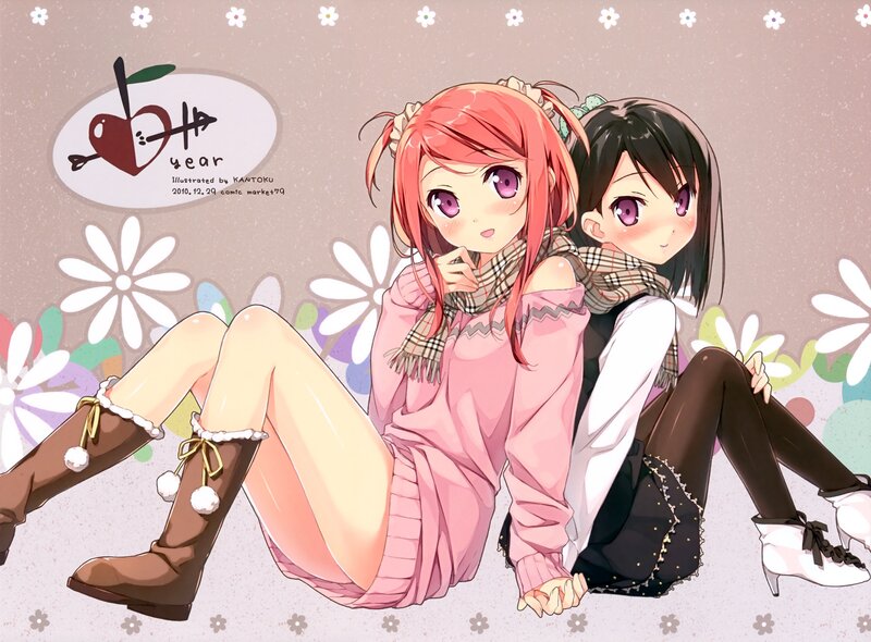 Two girls sitting together