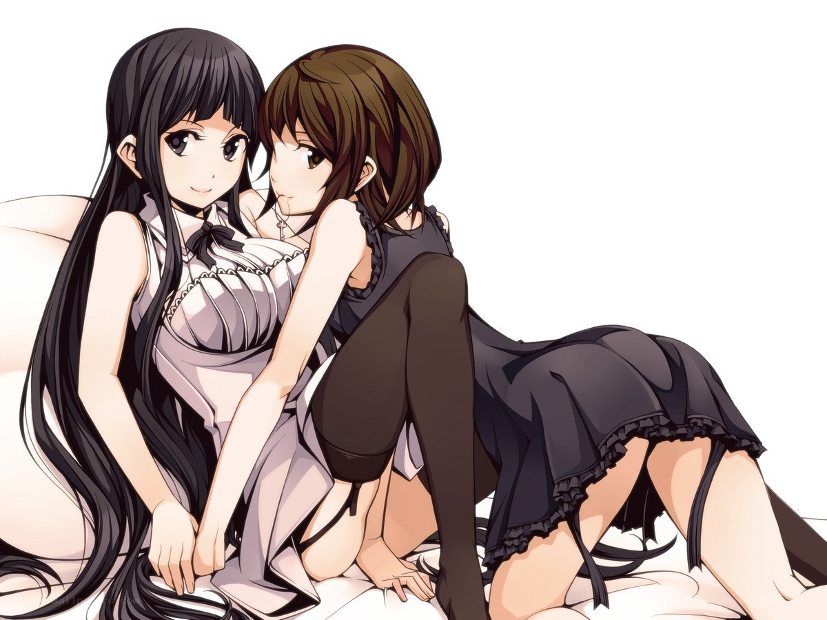 two girls sitting together