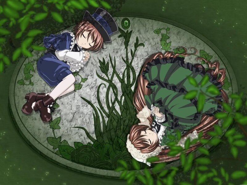 Two Girls Sleeping — Green