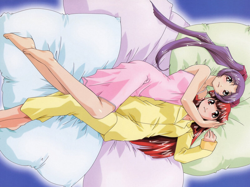 Two Girls Sleeping — Pink, Peaceful, Anime