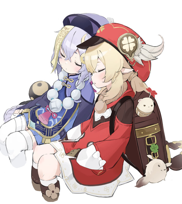 Two Girls Sleeping — Red, Peaceful