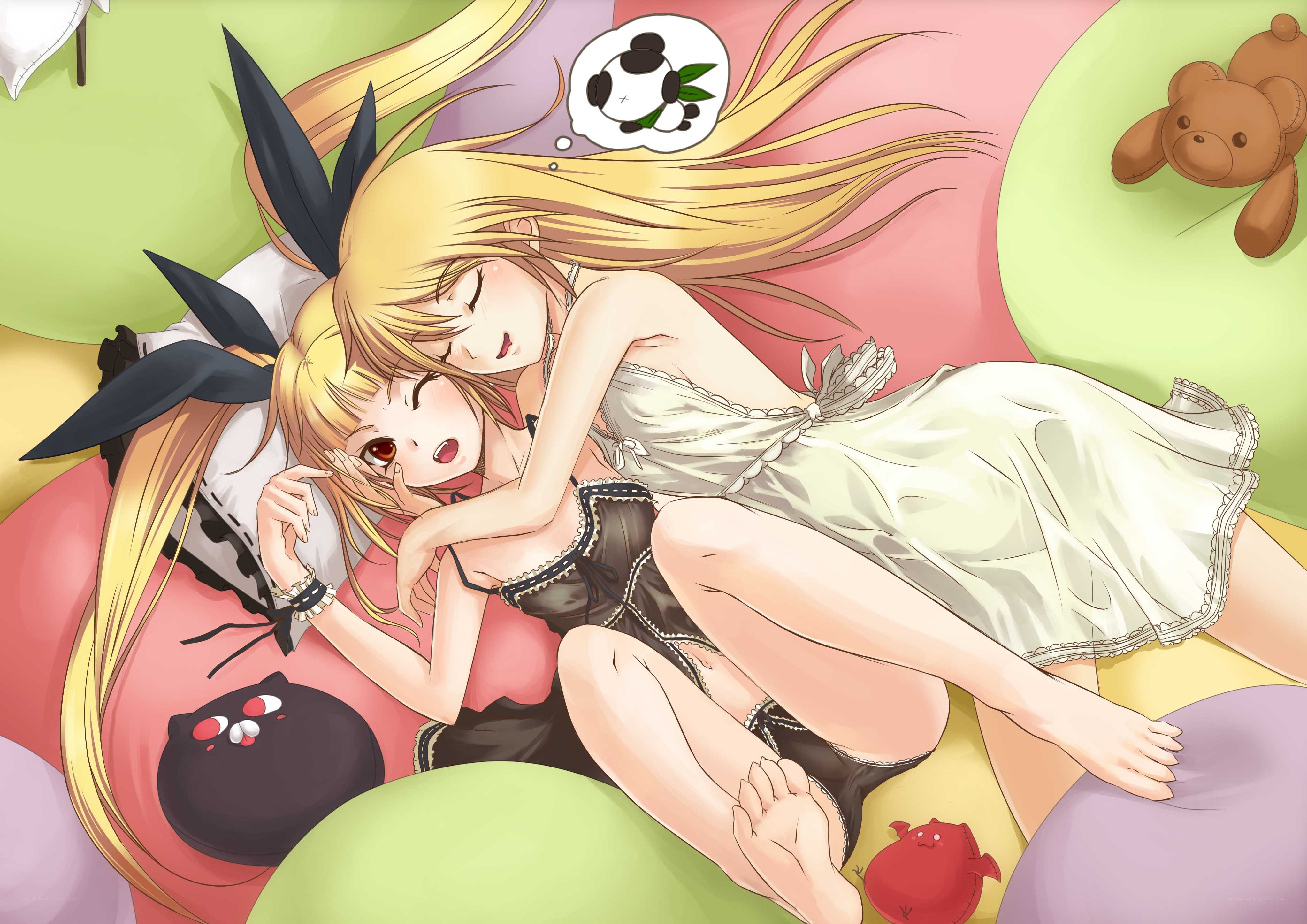 Two girls sleeping together