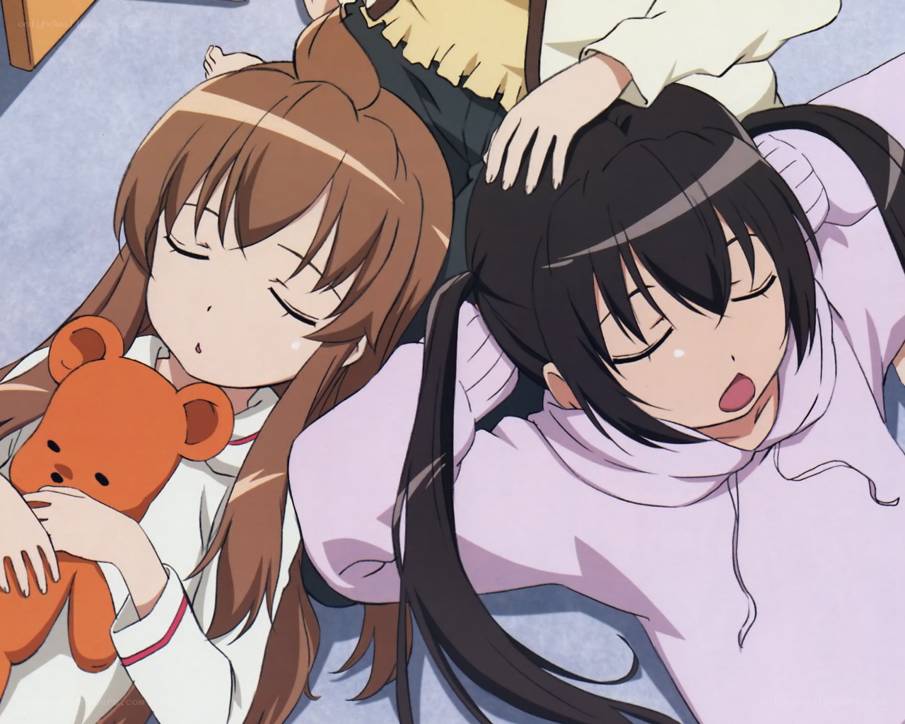 Two girls sleeping together