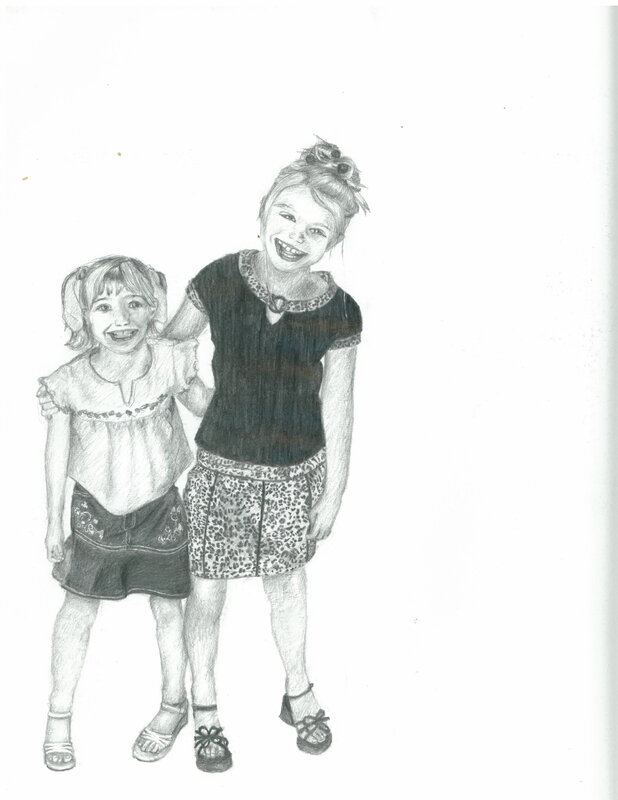two girls smiling together