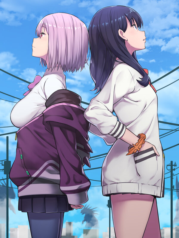 Two Girls Standing Back to Back