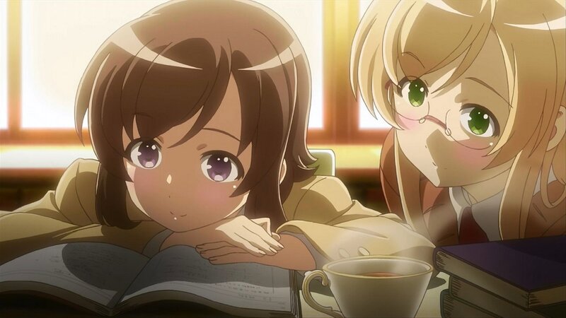Two Girls Studying — Brown