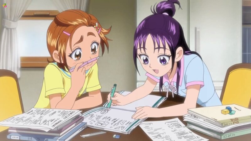 Two Girls Studying — Purple